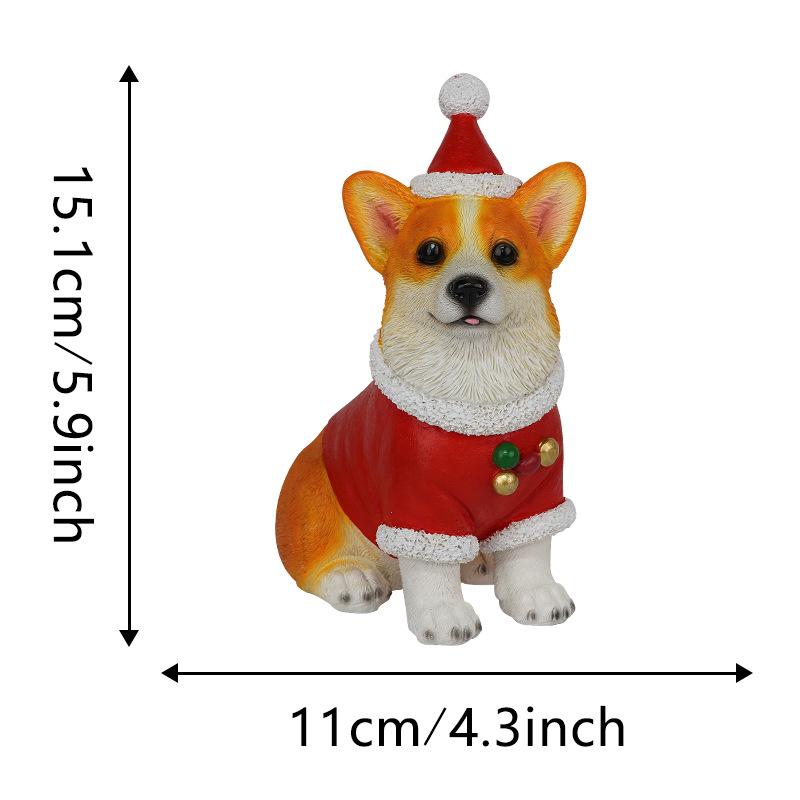 Dog Christmas Statues For Decoration Resin Sculptures Christmas Ornaments Living Room Table Desk Decorative Home Decor Drop Ship