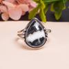 Белая бирюза буффало - Невадский драгоценный камень Кольцо из стерлингового серебра 925 пробы V9513, Черно-белое кольцо, Кольцо-груша, Подарок на День святого Валентина, Подарок для нее, День рождения Г