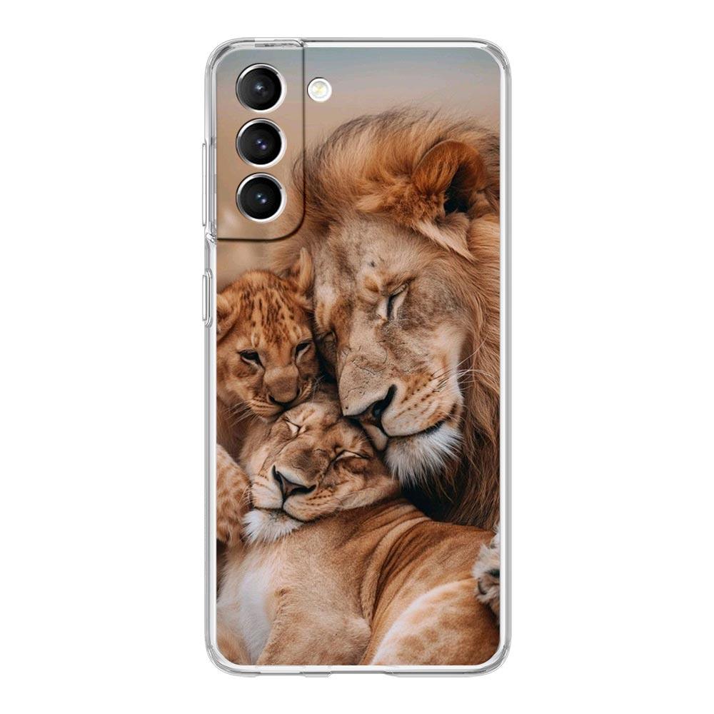 Phone Case For Samsung Galaxy S25 S24 S23 FE S22 Ultra S20 S21 5G S10 S9 Plus S10E S8 Soft Clear Cover Lion Alpha Male Cub