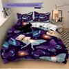 3pcs Butterfly Print Bedding Set, Suitable for Bedroom Decoration, (Includes 1 Duvet Cover And 2 Pillowcases, Quilt Not Included) yy250822110
