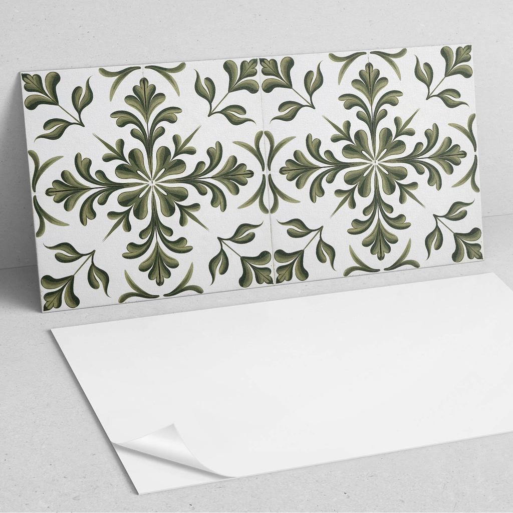 Samoprzylepne Kafelki Winylowe - Dekoracja Z Nadrukiem Wzór Roślinny Na Tle 6X60X30 Cm