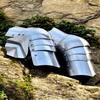 18 Gauge Medieval 15th Century Foot Soldier Poleyn Leg Armor Silver