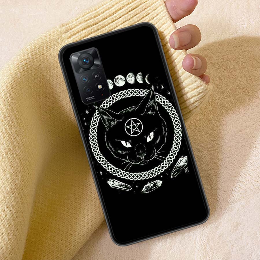Witch And Cat Custom Phone Case For Redmi 13C 14C Note 14 13 Pro Plus 5G Clear Capa 12 12C 10A 10C 10 9A 9C 9T 9 8 Pro Cover TPU