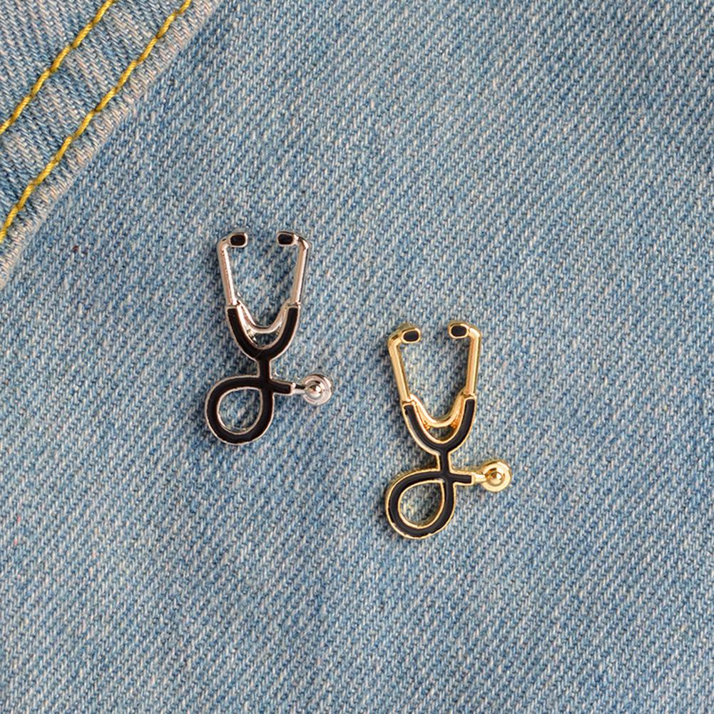 Creative Doctor Stethoscope Brooch Cute Cartoon Pins Jewelry Accessories For Women Girls