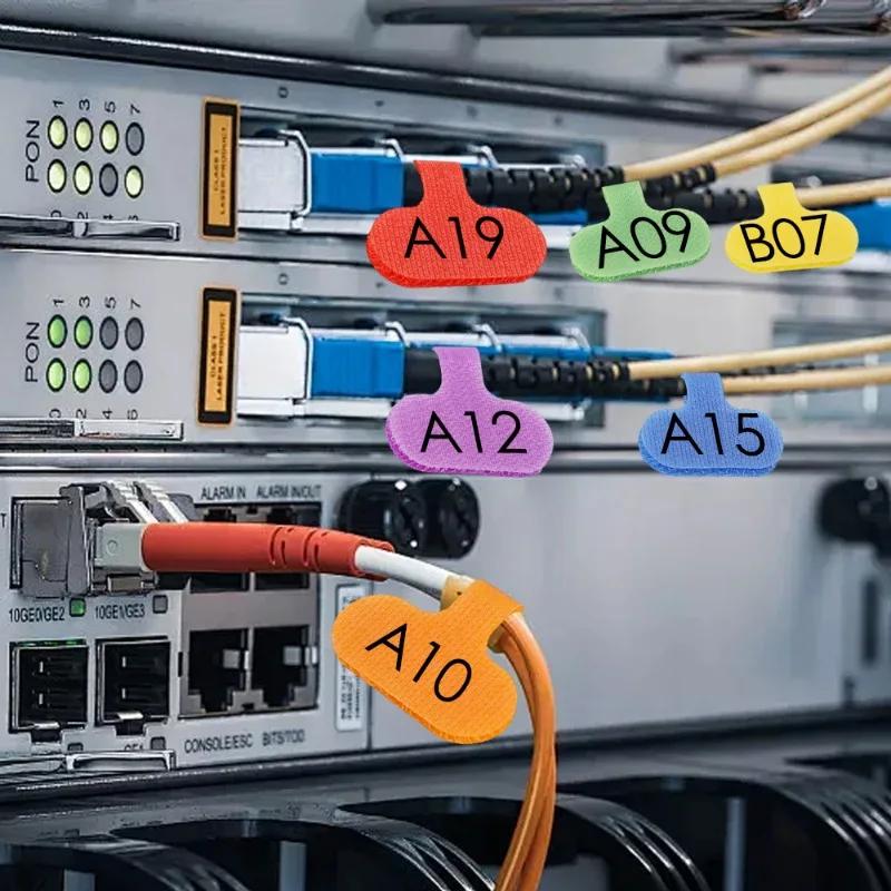 10/50 шт. цветные случайные кабельные этикетки кабельные стяжки многоразовые с надписями этикетки для проводов бирки для кабелей и проводов легкая идентификация