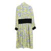 Tory Burch 20 Years 76143 Rib Waist Dress Yellow Swirl Dress 14 yellowUsed