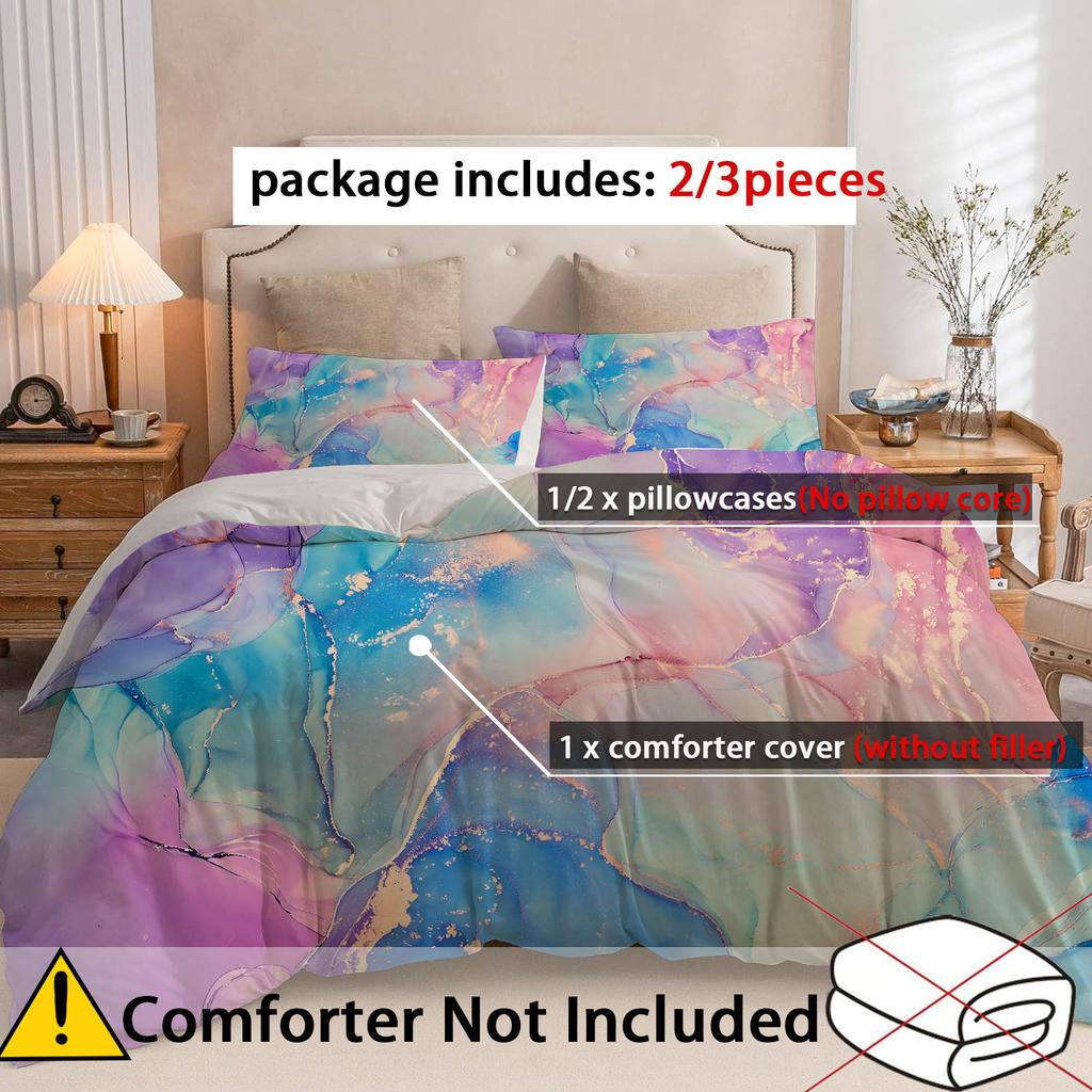 Colorful Painting 3D Printed Quilt Cover Set Luxury Home Textiles Soft Duvet Cover Pillowcases Modern Art Style Bedding Set