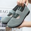New Breathable Knitting Flats for Women Fashion Strap Soft Sole Loafers Shoes Woman Light Round Toe Mesh Non-Slip Casual Shoes