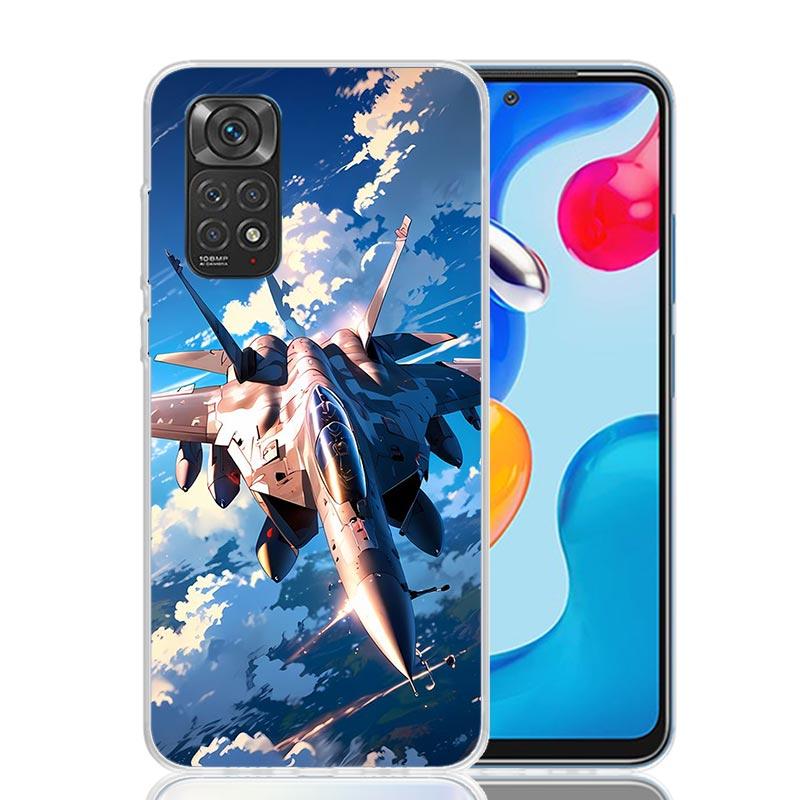 Крутой чехол для телефона с изображением самолета для Xiaomi Redmi Note 15 14 13 12S 12 Pro Plus 11S 11E 11 11T 10S 10 Арт Мягкий чехол с рисунком Re