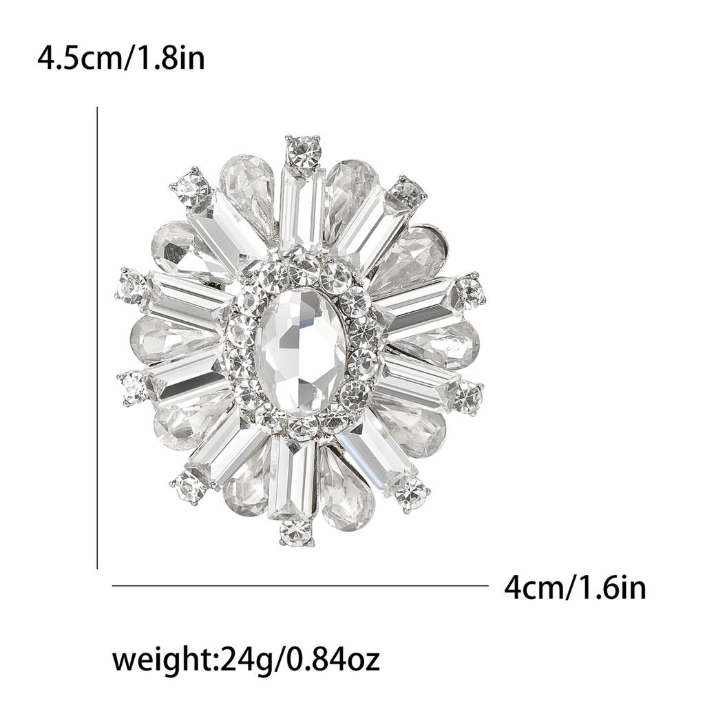 Стильная винтажная брошь в виде цветка из кристаллов, роскошная простая брошь для женского костюма и платья