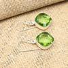 Зеленый аметист, драгоценный камень, ювелирные изделия ручной работы из стерлингового серебра 925 пробы, милые серьги для женщин