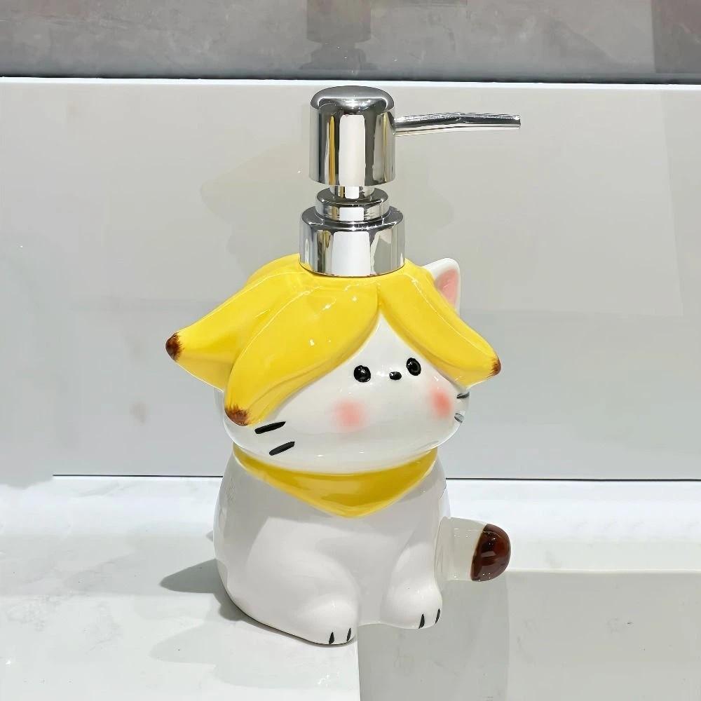 370ml Ceramic Soap Dispenser Banana Cat Shape Hand Sanitizer Bottle Laundry Room