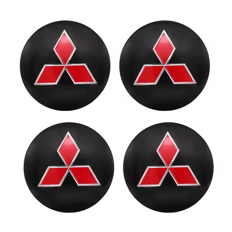 4pcs 56+60mm Car Wheel Center Cover Hub Caps Stickers For Mitsubishi Outlander Lancer Ex Evo L200 Colt Pajero Galant Accessories UG2