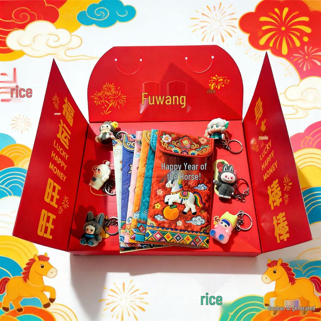 2026 Year of the Horse Zodiac Blessing Blind Box - Cartoon New Year Gift for Students, Promoting Peace and Joy During Spring Festival