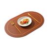 4PCS Leather Placemats Oval Double Sides 2 Colors Waterproof Nordic Modern Kitchen Decor for Home Dining Table Plates Cups Pads