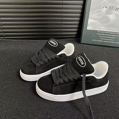 Черные туфли на платформе в стиле кампус, универсальная женская обувь, лето, новинка, ретро, спорт и отдых