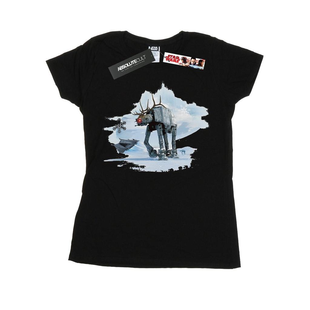 Star Wars Womens/Ladies Christmas AT-AT Reindeer Cotton T-Shirt