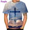 Fashion God Graphic T Shirts Summer Short Sleeve Unisex's Clothing Round Neck Cross 3d Printed T-shirt Christian Jesus Unisexs Clothes