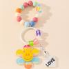 Cute Sunflower Pendant Keychain Bag Keychain Colorful Beaded Bracelet Keyrings