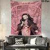 Nezuko Kamado Wall Tapestry Aesthetic Wall Hanging Printed Fabric Blanket Decorative Tapestries for Bedroom Living Room Home Decor