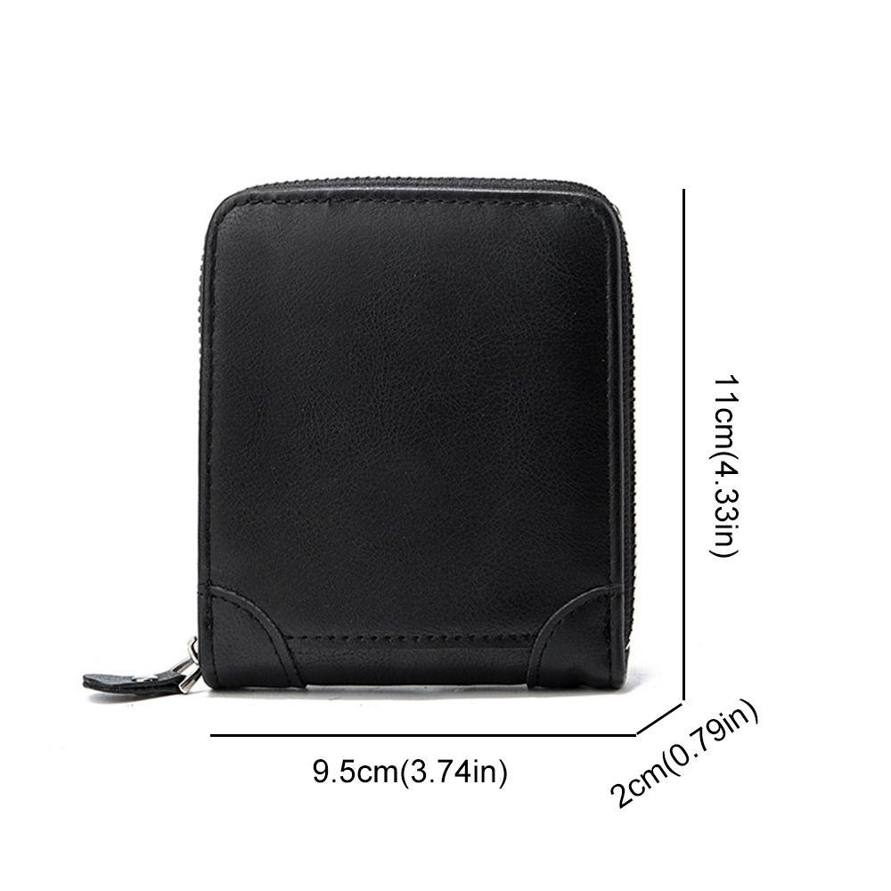 Black Men's Business Wallets Solid Color Short Billfold Purse Fashion Men's Fold Wallets Gift