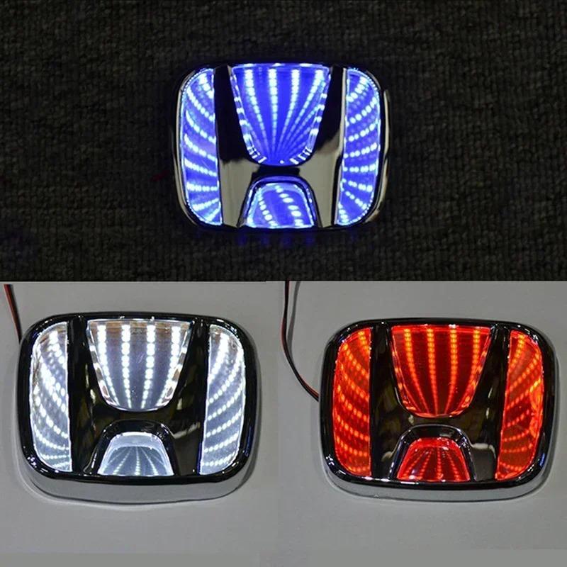 AAAHY1 3D LED Rear Emblem Light for Honda CRV Fit HRV Vezel Civic Accord Odyssey Jazz City Car Styling Trunk Badge Sticker Accessories
