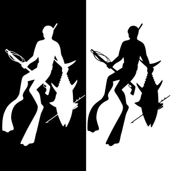 Дайвинг дайвер акула силуэт рыболовный автомобиль грузовик наклейка светоотражающая наклейка декор