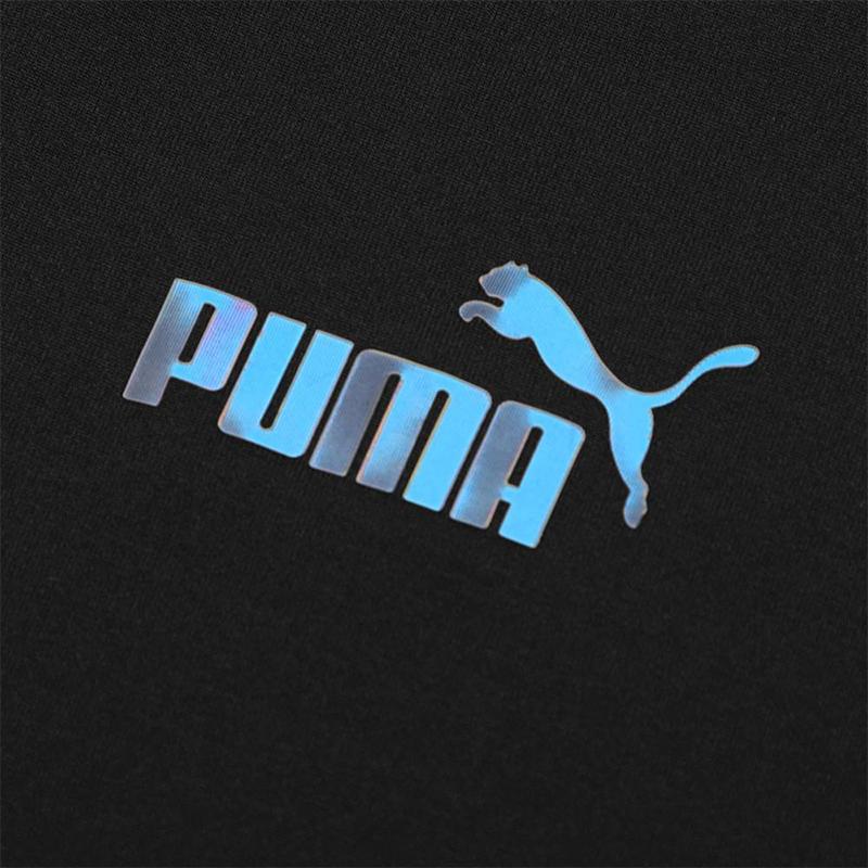Puma Large Logo Back Crew Neck Casual Short Sleeve T-Shirt Unisex Tops Black 671961-01