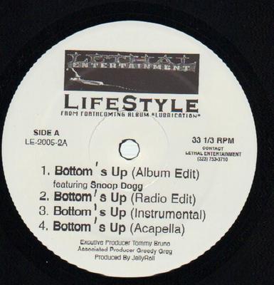 12-дюймовая пластинка LIFESTYLE - Bottom's Up LE20052 Lethal Entertai 2005 США Рэп и Хип-Хоп/R&B Б/У