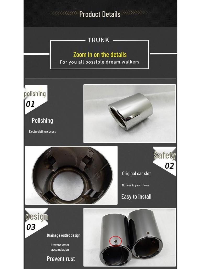 Совместим с BMW 5 серии и моделями X: 520Li, 523Li, 535Li, 528Li, 325Li, X1, X3 Выхлопная труба