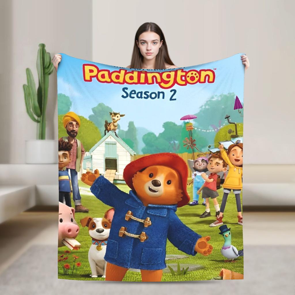 Blankets Britain Paddington Brown Bear Throw Blanket Flannel Bedspread For Couch Chair Sofa Bed Fluffy Sofa Bed Cover