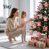 Christmas Tree Garland Decor Pieces 12/24/36Pcs Pink Gingerbread Wooden Ornaments, Xmas Hanging Decorations, Holiday Souvenirs for Seasonal