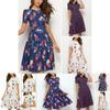 Летнее женское винтажное платье А-силуэта, туника с длинным и коротким рукавом, с цветочным принтом