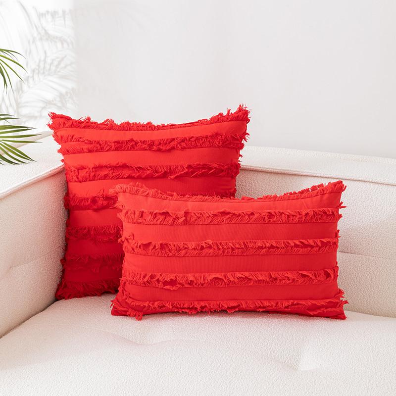 Наволочка из хлопка и льна в богемном стиле, без сердцевины, срезанные цветы, кисточки, чехол для диванной подушки