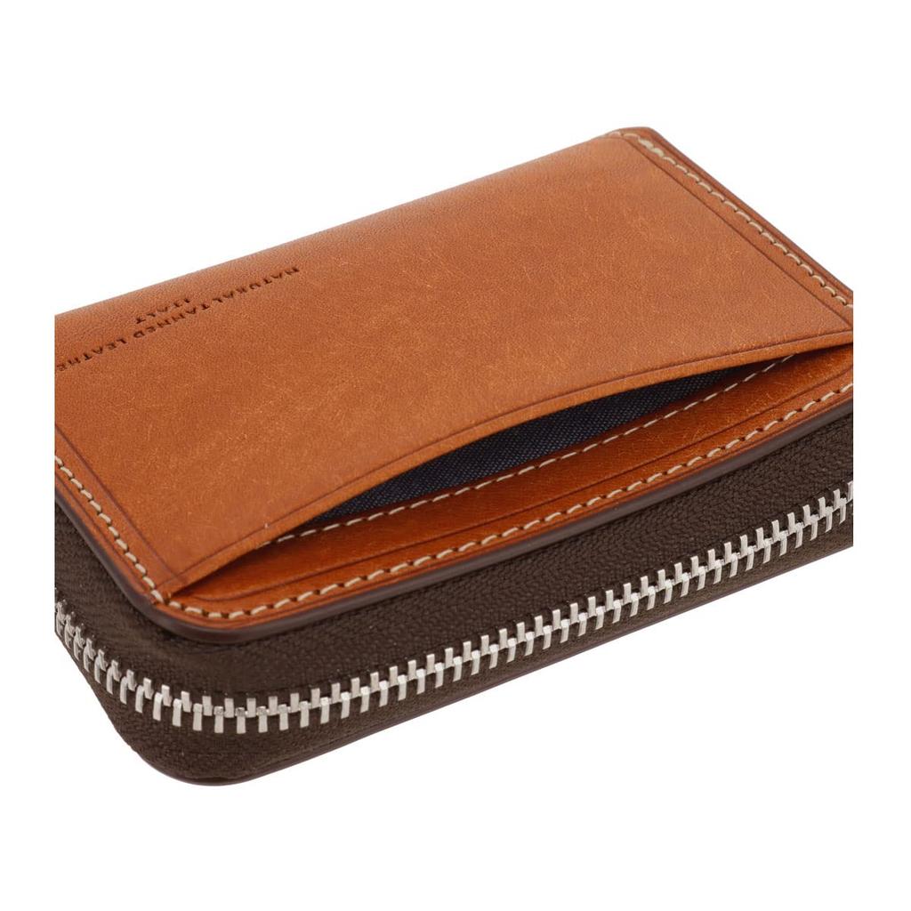 Кошелек для монет из натуральной кожи 780611 Margo II, круглый чехол для карт на молнии, чехол для монет из воловьей кожи зеленого цвета [Takeo Kikuchi] для мужчин [05]