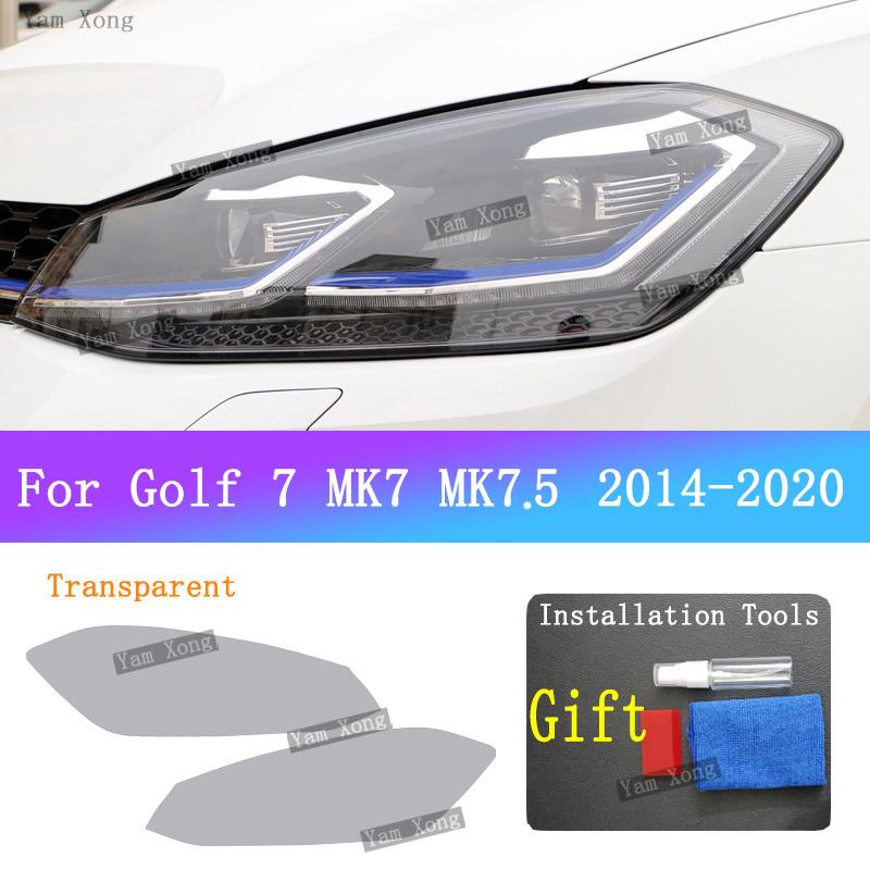 Для Volkswagen VW Golf 7 MK7 7.5 -2014 Автомобильная Черная Защитная от Царапин Пленка на Фары и Задние Фонари, Прозрачная Защитная Пленка на Фары и Задние Фонари