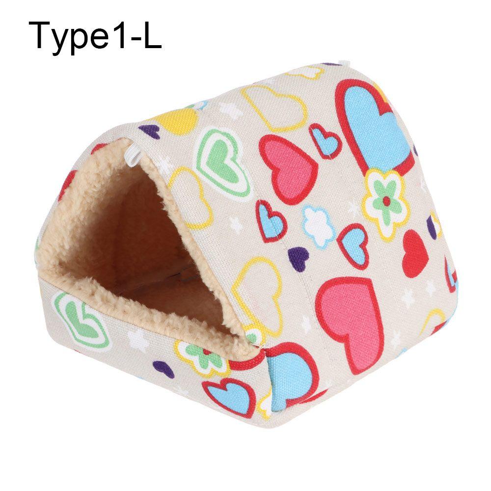 Полузакрытая зимняя удобная кровать для сна для маленьких животных, теплый коврик, гнездо для морской свинки, домик для хомяка