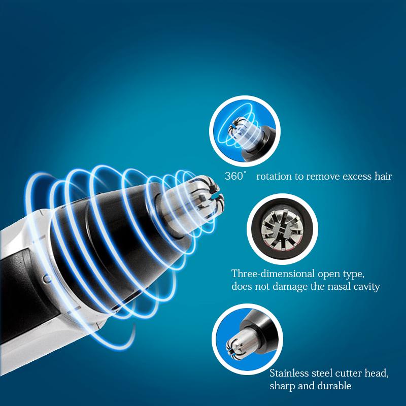 Модернизированный портативный триммер для волос в носу, электрическая машинка для стрижки волос в носу, черная машинка для стрижки волос в носу, черная машинка для стрижки волос в носу без спрея