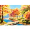 MISITU Micro Piece Jigsaw Puzzle, 1000 Pieces, Landscape Painting, Nature, Forest, River, Maple, Autumn, Gift, Birthday, Christmas, Stylish Interior
