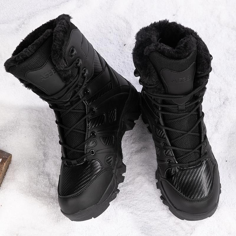 Рабочая повседневная обувь Новые зимние водонепроницаемые теплые плюшевые ботинки для снега для мужчин и женщин Трекинговые нескользящие ботинки для походов Botas Hombre мужские ботинки