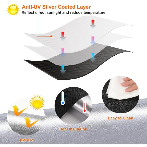 100% Black Out Window Cover Portable Blackout Shades Adhesive Thermal Blackout Blinds No Drill Guard Blind for Window Shades Temporary Room Home 40"