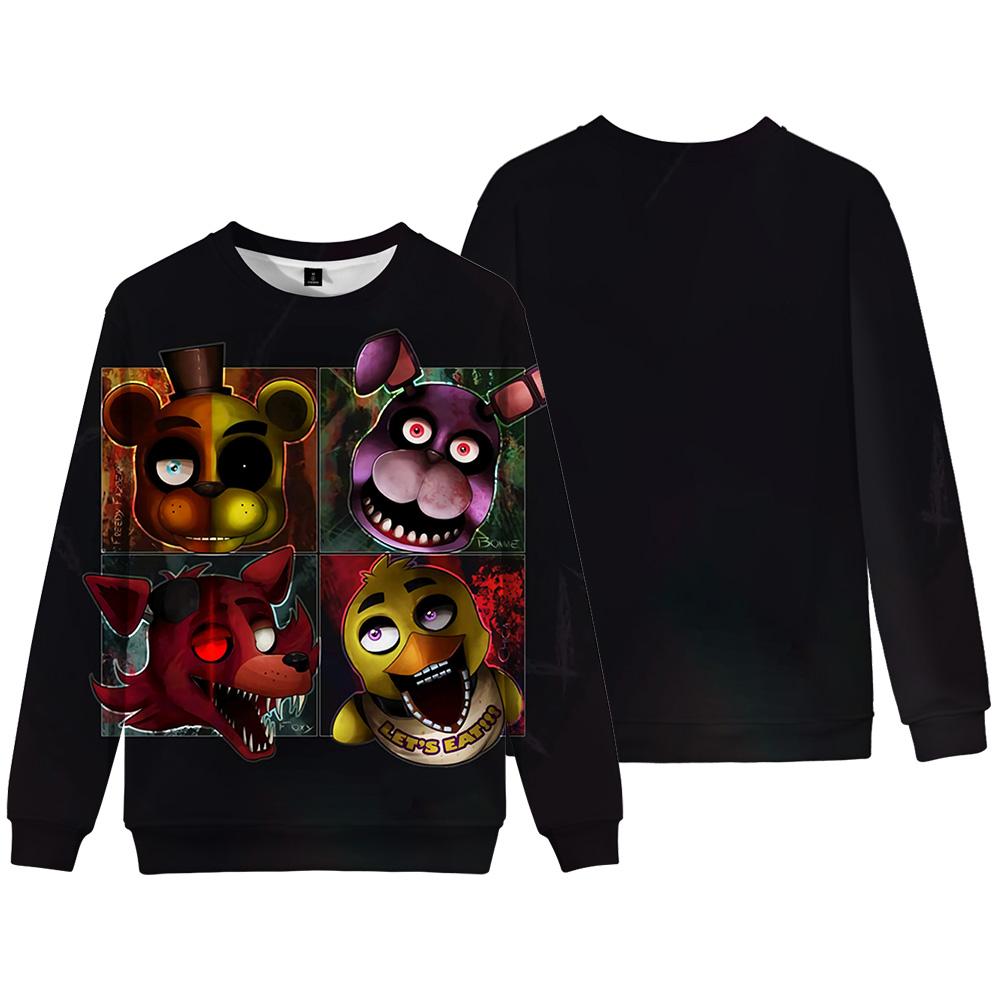 Свитшот с принтом Five Nights At Freddy's Мужской Винтажный Зимний Осенний Свободный Худи Уличная одежда Хип-Хоп Свитшот Одежда 2026 Оверсайз Пуловер
