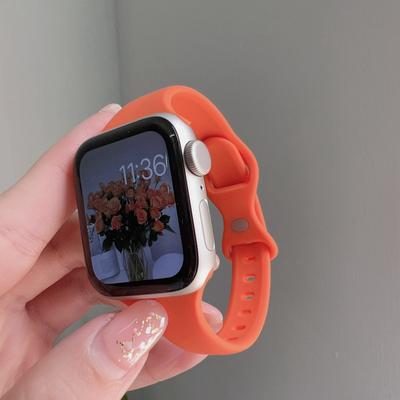 Ремешок Для Apple Watch женский для iWatch 11/10/9/8/7/6/5/4/3 SE оранжевый 38мм 40мм 41мм 42мм 44мм 45мм 46мм 49мм силиконовый Loop