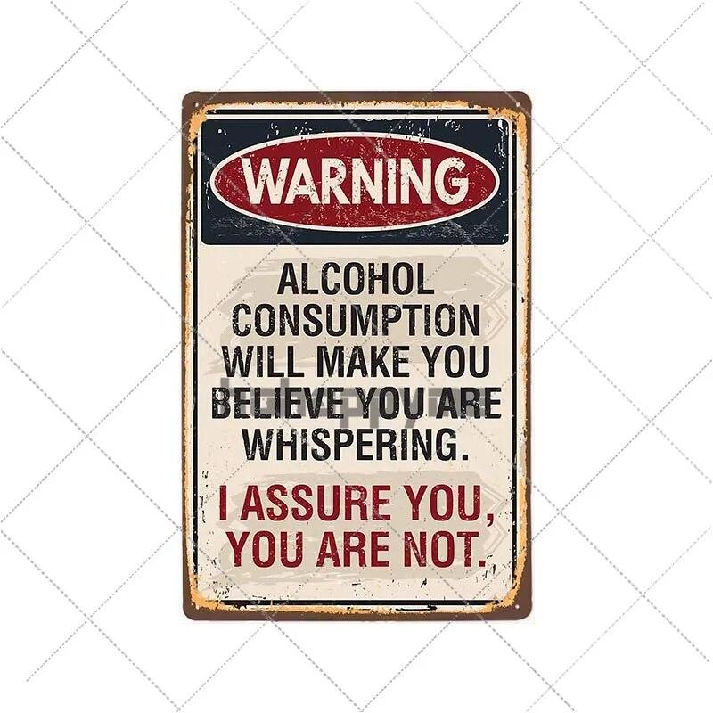 Ретро алкогольные знаки, забавная металлическая табличка, винтажные пивные тарелки, бар, паб, клуб, человек, пещера, украшение на стену, домашний декор 20x30 см