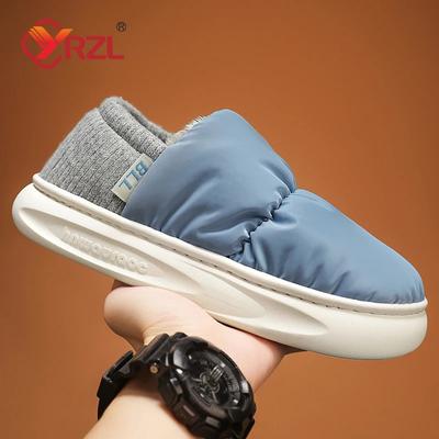 YRZL Зимняя женская обувь Повседневная домашняя обувь для мужчин 2024 Уличная теплая обувь на плоской подошве для мужчин Домашние плюшевые тапочки Женская теплая обувь