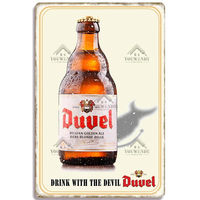 Metal Tin Sign Poster for Pub, Bar, Man Cave, Club, Wall Decoration, Vintage, Belgium, Beer Brand, Decorative Plaque, 20x30cm