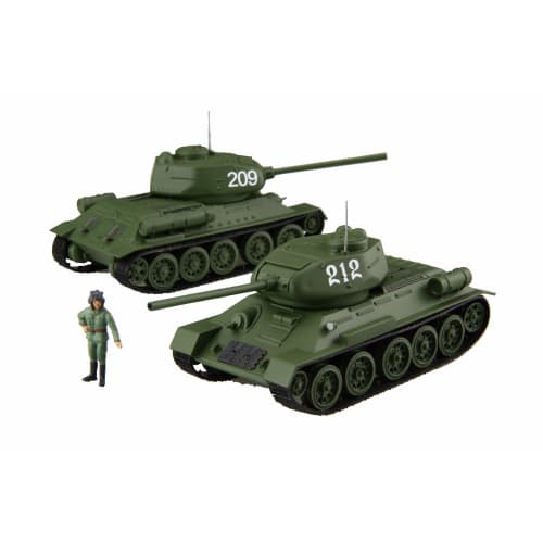 Fujimi Model 1/76 Special World Armor Series No. 34 Soviet Medium Tank T-34/85 (Set of 2) Plastic Model SWA34 Gray
