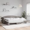 VidaXL Daybed with Trundle and Mattress Taupe 80x200 Cm Fabric 3197204