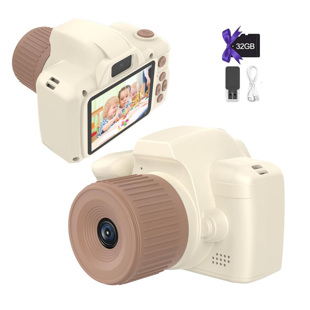 48 Megapixel Kids Camera Toy Camera 1080P HD Video Camera Inch IPS with 32GB Memory Card 4x Screen Zoom USB Charging Dual Lens Recording Selfie Camera