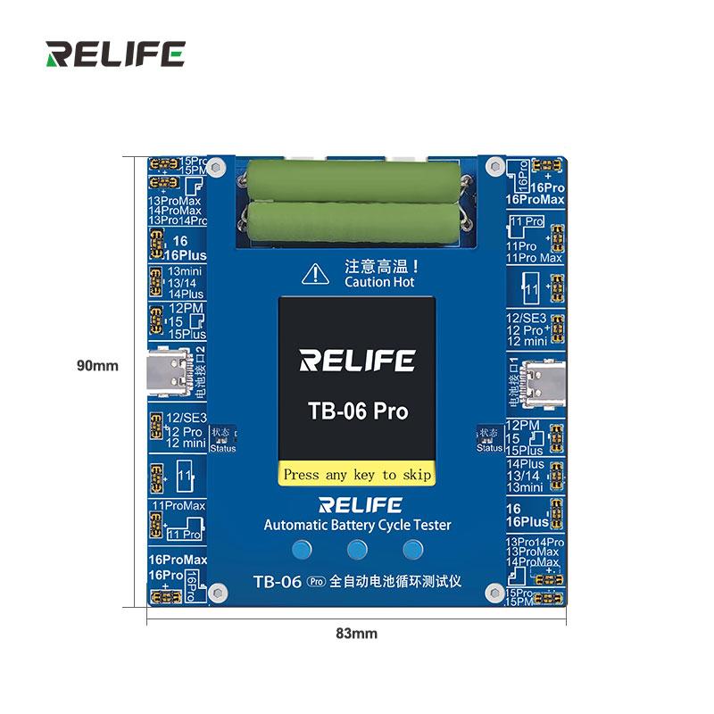 RELIFE TB-06 Pro Dual-channel Fully Automatic Battery Cycle Tester for Phone 11-16 Series Automatic Match Battery Cycle Tester
